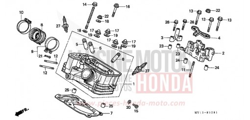 ZYLINDERKOPF, HINTEN XRV750T de 1996